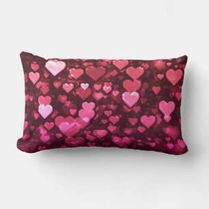 Rosa Bokeh Hearts Digital Background Tapet Lumbarkudde