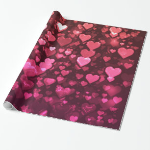 Rosa Bokeh Hearts Digital Background Tapet Presentpapper