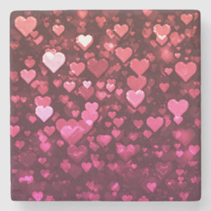 Rosa Bokeh Hearts Digital Background Tapet Stenunderlägg