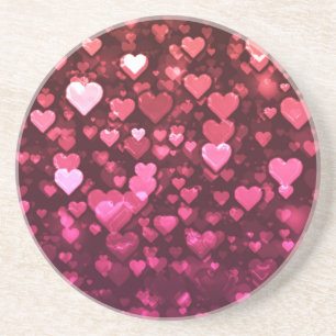 Rosa Bokeh Hearts Digital Background Tapet Underlägg