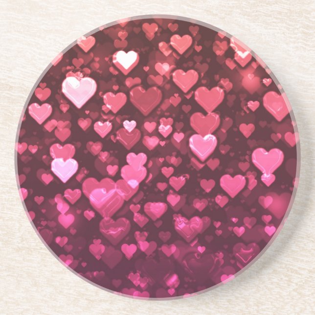 Rosa Bokeh Hearts Digital Background Tapet Underlägg (Framsidan)