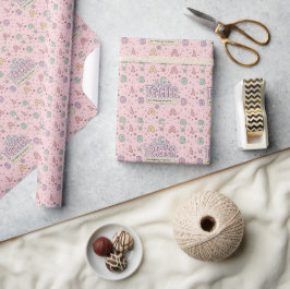 Rosa bokstäver lärare Skolmönster Presentpapper