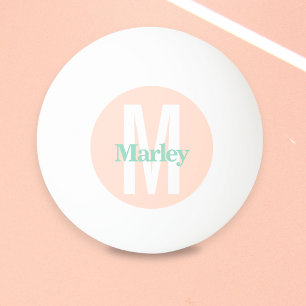 Rosa Bold Monogram Namn Personlig Pingisboll