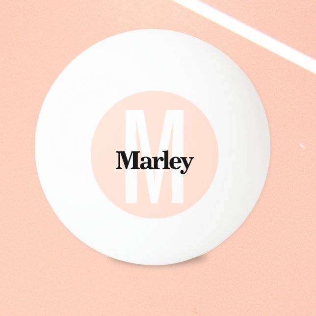 Rosa Bold Monogram Namn Personlig Pingisboll (Skapare uppladdad)