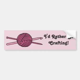 Rosa Boll av garn (Sticka & Crochet) Bildekal