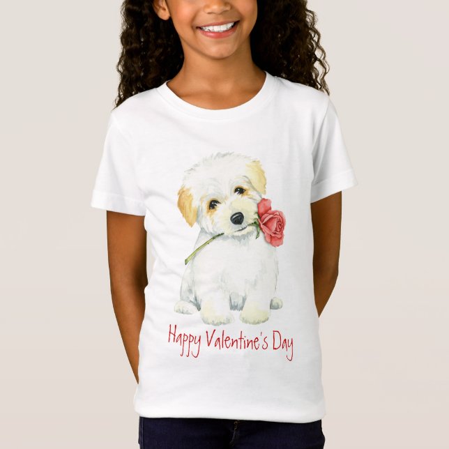 Rosa bomull de Tulear för valentin Tee Shirt (Framsida)