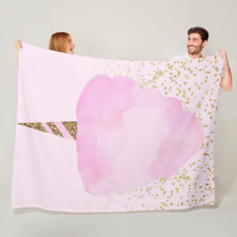 Rosa bomullskryddnejlika & guldglitter Tokig kul Fleecefilt