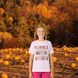 Rosa Bonfire Girl & Pumpkin Patch Bära T Shirt