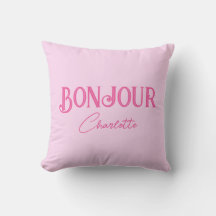 Rosa Bonjour Bonne Nuit Dekorativ kudde