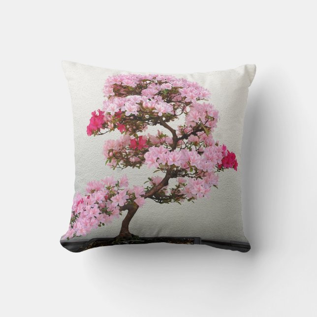 Rosa Bonsai Träd Kudde (Framsida)
