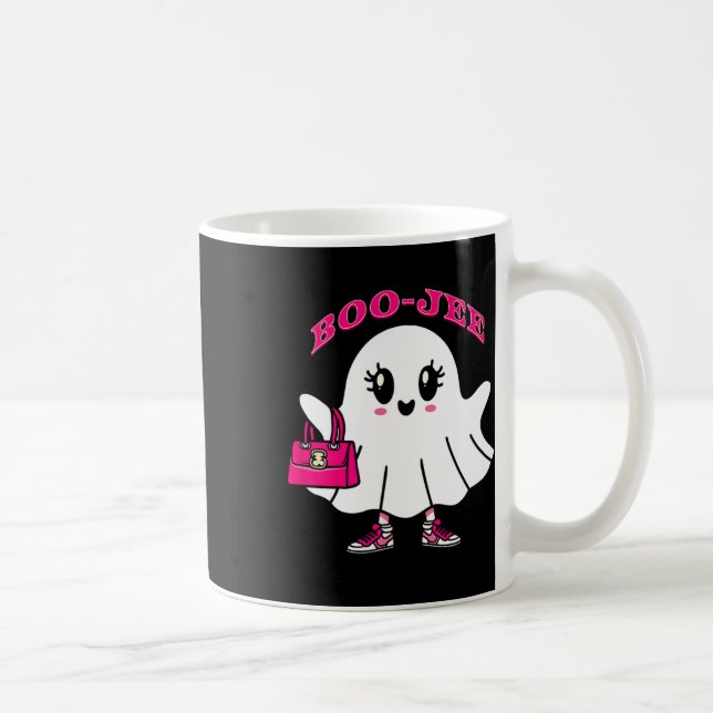 Rosa Boo-jee Funny Ghost Halloween Kaffemugg (Höger)