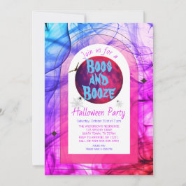 Rosa Boos och Sprit-taloky Vuxen Halloween fest Inbjudningar