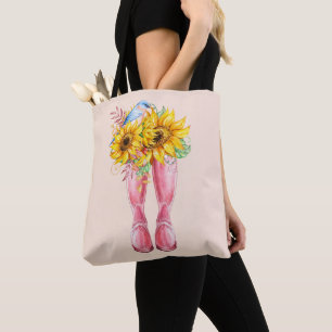 Rosa Boots, Blå fåglar och solblommor Tygkasse