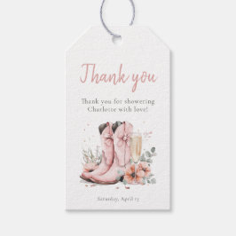 Rosa Boots & Möhippa för buteljerat glas Presentetikett