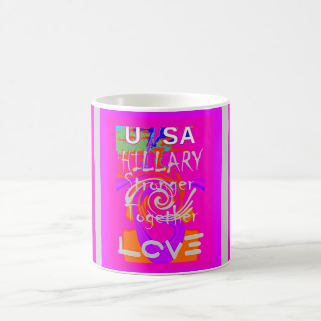 Rosa Borated Hillary Inspiration Art Skriv ut Kaffemugg (Center)