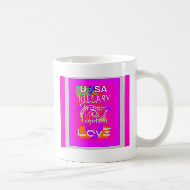 Rosa Borated Hillary Inspiration Art Skriv ut Kaffemugg (Höger)