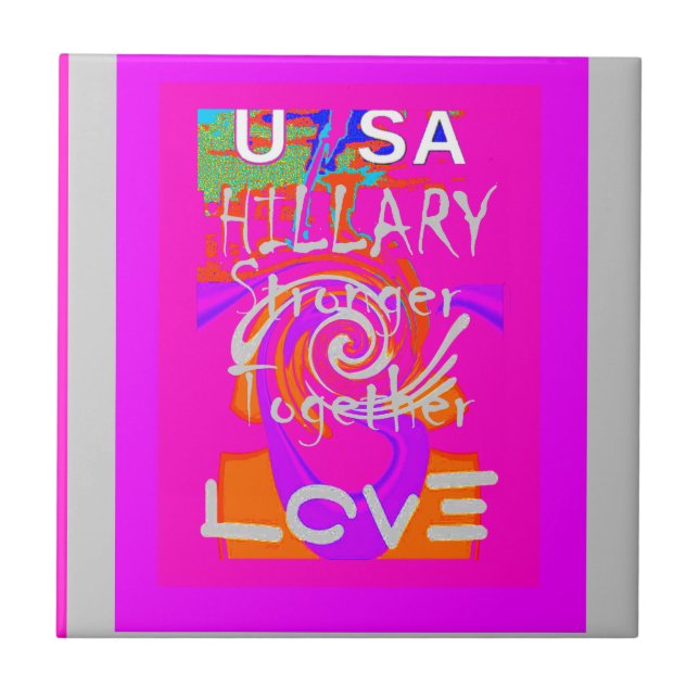 Rosa Borated Hillary Inspiration Art Skriv ut Kakelplatta (Framsidan)