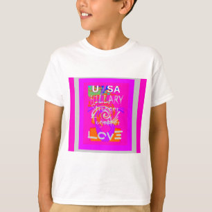 Rosa Borated Hillary Inspiration Art Skriv ut T Shirt