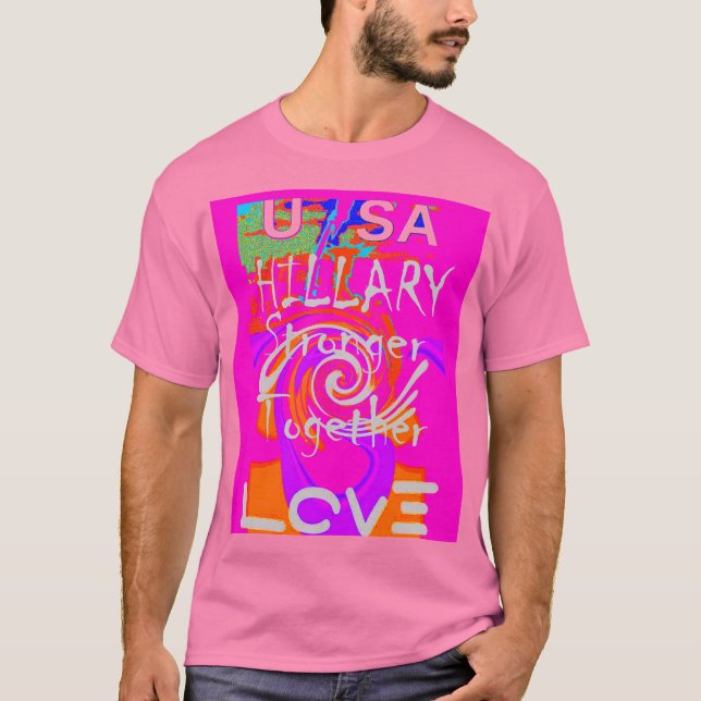 Rosa Borated Hillary Inspiration Art Skriv ut Tee (Framsida)