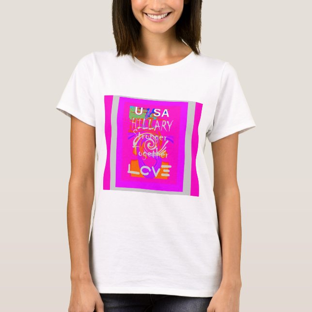 Rosa Borated Hillary Inspiration Art Skriv ut Tröja (Framsida)