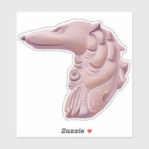 Rosa Borzoi Profile Die cut Borzoi Sticker