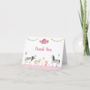 Rosa Boskap Barnyard Birthday Tack Kort