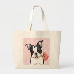 Rosa Boston för valentin Terrier Jumbo Tygkasse