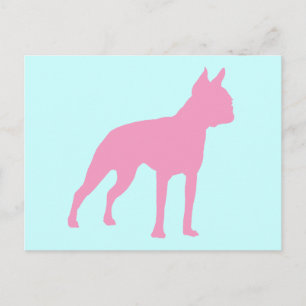 Rosa Boston Terrier Hund Gifts Vykort
