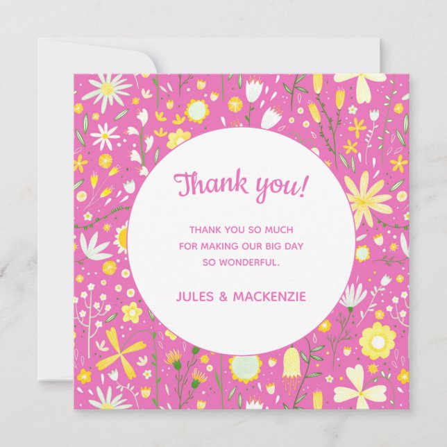 Rosa Botanical Wildblomme Tack (Framsida)