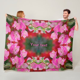 Rosa Bougainvillea blomma Fleecefilt