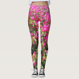 Rosa Bougainvillea Bush Leggings