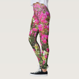 Rosa Bougainvillea Bush Leggings