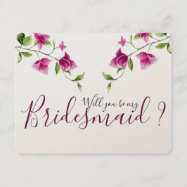 Rosa Bougainvillea Flower Bridesmaid-inbjudan Inbjudningar