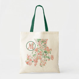 Rosa Bougainvillea Monogram Watercolor Tygkasse