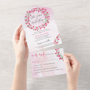 Rosa Bougainvillea Tropical Forest Wand Bröllop