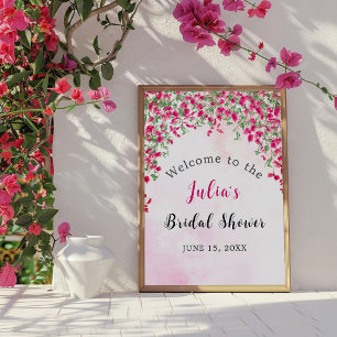 Rosa Bougainvillea Tropisk Skog Bröllopsdusch Poster