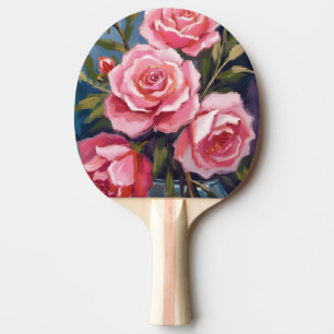 Rosa Bouquet i Rosabruten Nyans Målade Pingisracket