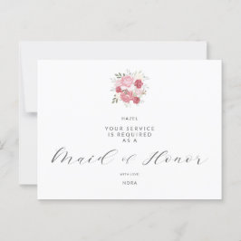 Rosa Bouquet kommer du att vara min Maid of honor Vykort