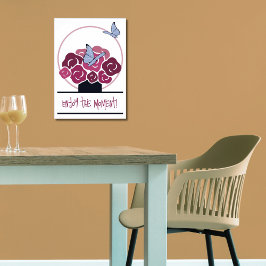 Rosa Bouquet och Butterflies njuter av ögonblicket Poster