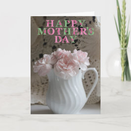 Rosa Bouquet och Snöre Mors dag Kort