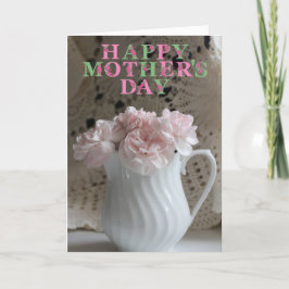 Rosa Bouquet och Snöre Mors dag Kort