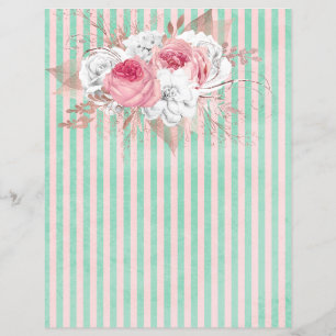 Rosa Bouquet Rand Scrapbook Papper