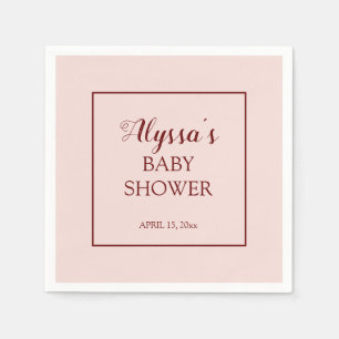 Rosa Bourgogne Traditions Baby Shower Pappersservett