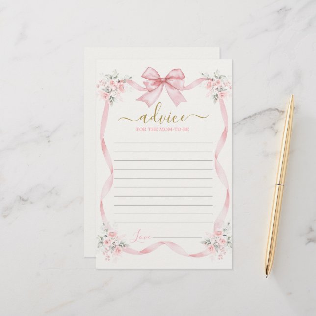 Rosa Bow Adress: Mamma to be card (Fram/Back In Situ)