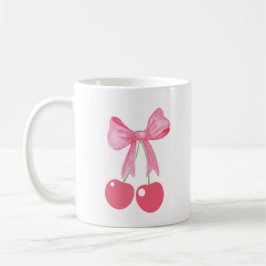 Rosa Bow and Cherries, coquette stil Kaffemugg