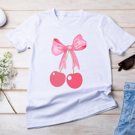 Rosa Bow and Cherries, coquette stil T Shirt