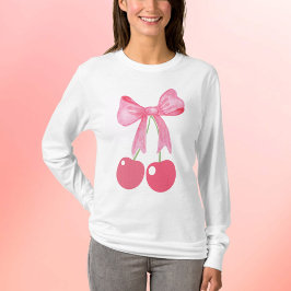 Rosa Bow and Cherries, coquette stil T Shirt
