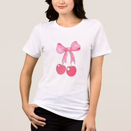 Rosa Bow and Cherries, coquette T Shirt