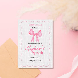 Rosa Bow Aqiqah-inbjudan Inbjudningar