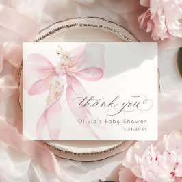 Rosa Bow Baby i Bloom Baby-duschen Tack för ditt k